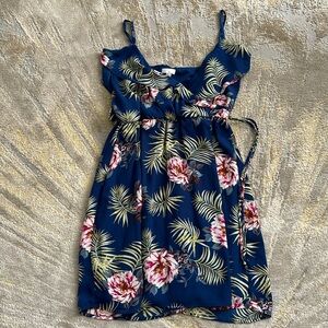 Tropical Print Floral Dress - Size L